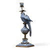 Danny's Fine Porcelain Home Decor Danny's Fine Porcelain 6L X 6W X 19H PORCELAIN PARROT CANDLE HOLDER WITH BRONZE ORMOLU- BLUE AND WHITE (LEFT) 14049