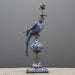Danny's Fine Porcelain Home Decor Danny's Fine Porcelain 6L X 6W X 19H PORCELAIN PARROT CANDLE HOLDER WITH BRONZE ORMOLU- BLUE AND WHITE (LEFT) 14049