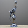 Danny's Fine Porcelain Home Decor Danny's Fine Porcelain 6L X 6W X 19H PORCELAIN PARROT CANDLE HOLDER WITH BRONZE ORMOLU- BLUE AND WHITE (LEFT) 14049