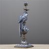 Danny's Fine Porcelain Home Decor Danny's Fine Porcelain 6L X 6W X 19H PORCELAIN PARROT CANDLE HOLDER WITH BRONZE ORMOLU- BLUE AND WHITE (LEFT) 14049