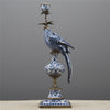 Danny's Fine Porcelain Home Decor Danny's Fine Porcelain 6L X 6W X 19H PORCELAIN PARROT CANDLE HOLDER WITH BRONZE ORMOLU- BLUE AND WHITE (LEFT) 14049