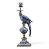 Danny's Fine Porcelain Home Decor Danny's Fine Porcelain 6L X 6W X 19H PORCELAIN PARROT CANDLE HOLDER WITH BRONZE ORMOLU- BLUE AND WHITE (RIGHT) 14050