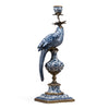 Danny's Fine Porcelain Home Decor Danny's Fine Porcelain 6L X 6W X 19H PORCELAIN PARROT CANDLE HOLDER WITH BRONZE ORMOLU- BLUE AND WHITE (RIGHT) 14050