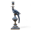Danny's Fine Porcelain Home Decor Danny's Fine Porcelain 6L X 6W X 19H PORCELAIN PARROT CANDLE HOLDER WITH BRONZE ORMOLU- BLUE AND WHITE (RIGHT) 14050