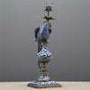 Danny's Fine Porcelain Home Decor Danny's Fine Porcelain 6L X 6W X 19H PORCELAIN PARROT CANDLE HOLDER WITH BRONZE ORMOLU- BLUE AND WHITE (RIGHT) 14050