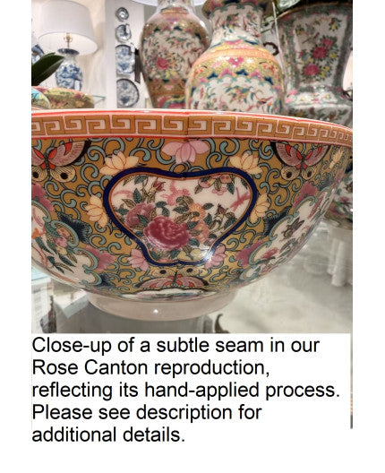 Danny's Fine Porcelain Home Decor Danny's Fine Porcelain 8 Inch Diameter Round Bowl-Rose Medallion Canton