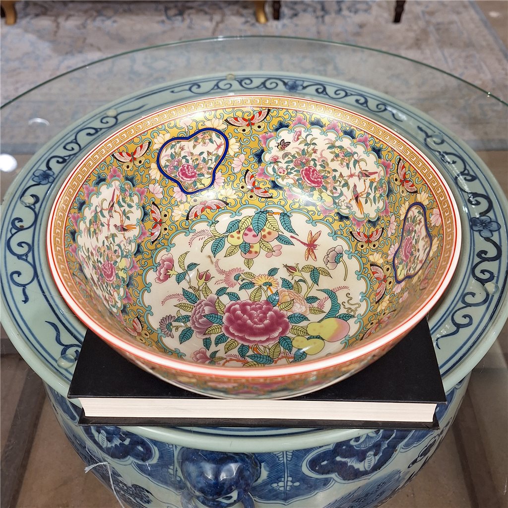 Danny's Fine Porcelain Home Decor Danny's Fine Porcelain 8 Inch Diameter Round Bowl-Rose Medallion Canton