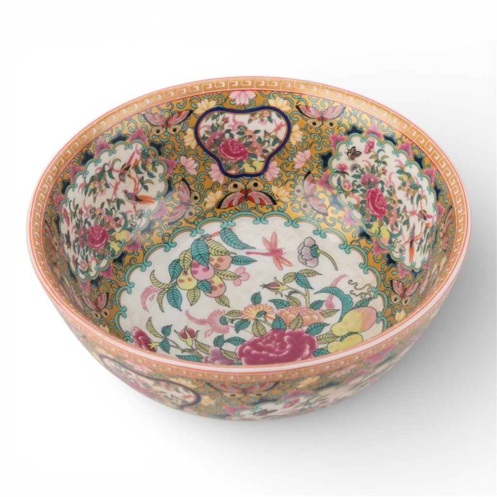 Danny's Fine Porcelain Home Decor Danny's Fine Porcelain 8 Inch Diameter Round Bowl-Rose Medallion Canton