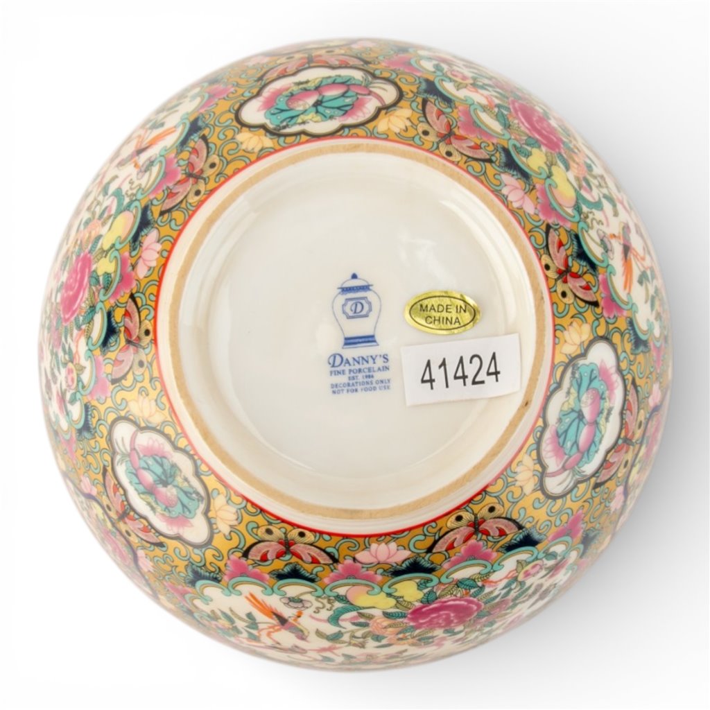 Danny's Fine Porcelain Home Decor Danny's Fine Porcelain 8 Inch Diameter Round Bowl-Rose Medallion Canton