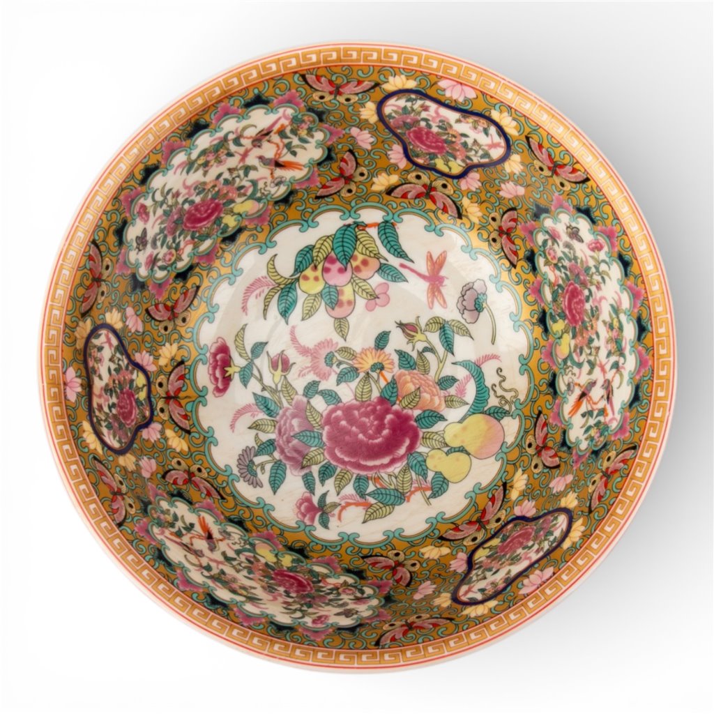 Danny's Fine Porcelain Home Decor Danny's Fine Porcelain 8 Inch Diameter Round Bowl-Rose Medallion Canton