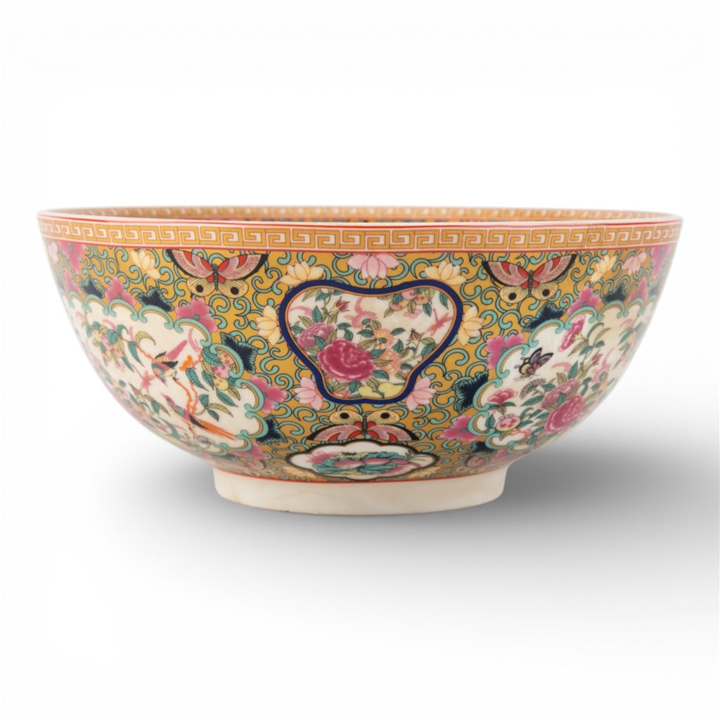 Danny's Fine Porcelain Home Decor Danny's Fine Porcelain 8 Inch Diameter Round Bowl-Rose Medallion Canton
