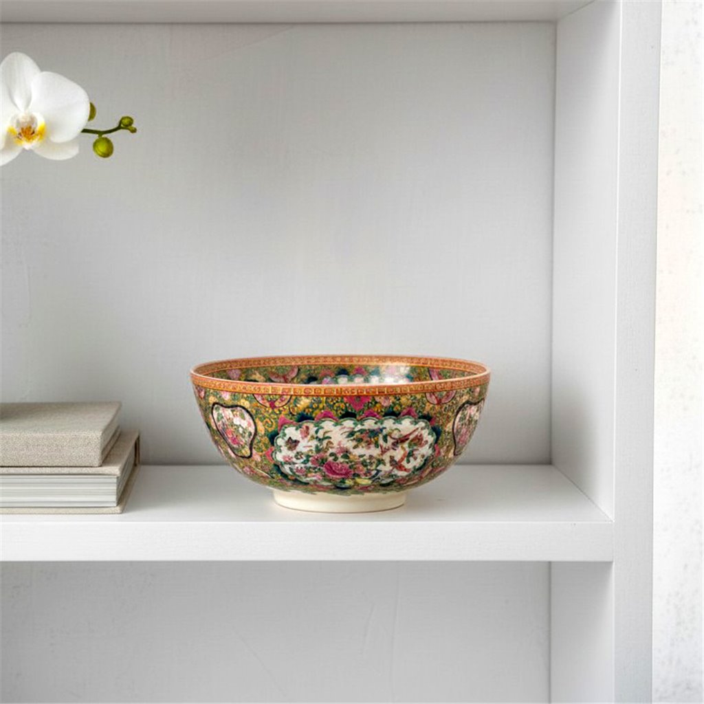 Danny's Fine Porcelain Home Decor Danny's Fine Porcelain 8 Inch Diameter Round Bowl-Rose Medallion Canton