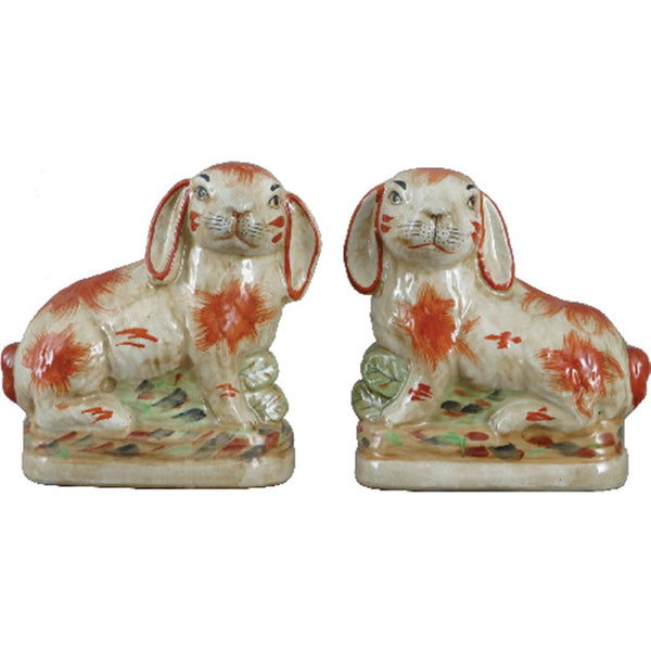 Danny's Fine Porcelain Home Decor Danny's Fine Porcelain 8" Orange Hares-Pair