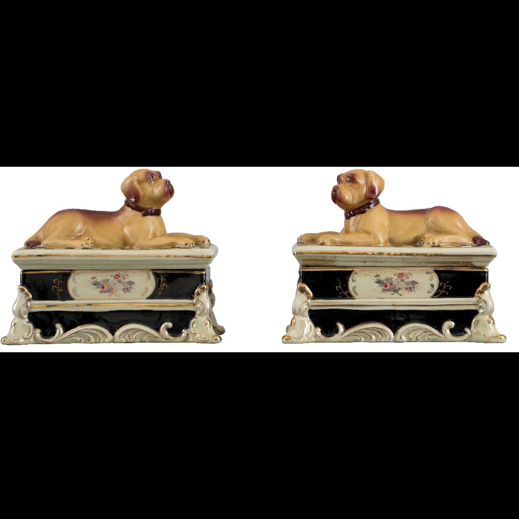 Danny's Fine Porcelain Home Decor Danny's Fine Porcelain 8" Pair of Dog Box