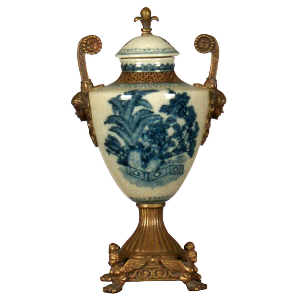 Danny's Fine Porcelain Home Decor Danny's Fine Porcelain 8H" TROPHY W/BRONZE STD - ROYAL PEONY GARDEN 11722