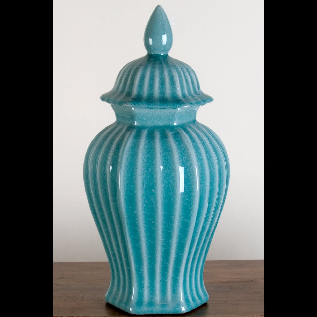 Danny's Fine Porcelain Home Decor Danny's Fine Porcelain 8l X 8d X 19h (c2415-18) Hex Lined Jar-Celadon