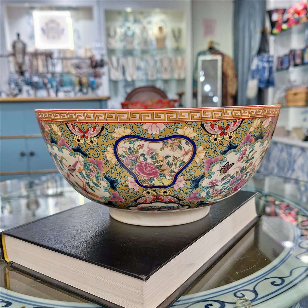 Danny's Fine Porcelain Home Decor Danny's Fine Porcelain 9 Inch Diameter Round Bowl-Rose Medallion Canton