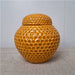Danny's Fine Porcelain Home Decor Danny's Fine Porcelain amber Honeycomb Covered Jarthis Covered Jar Features - CLOSEOUT SAMPLE SALE