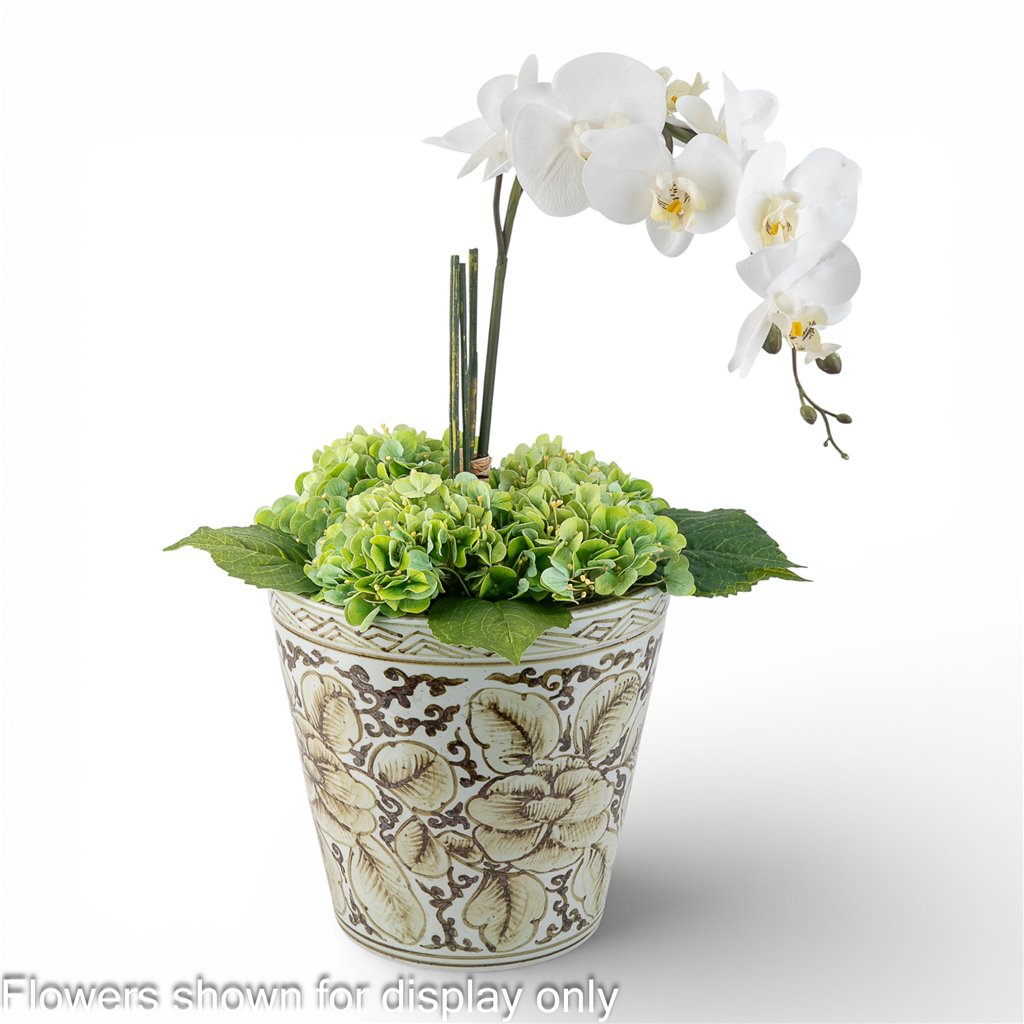 Danny's Fine Porcelain Home Decor Danny's Fine Porcelain Antique Finish Pot-Brown Rust Flower