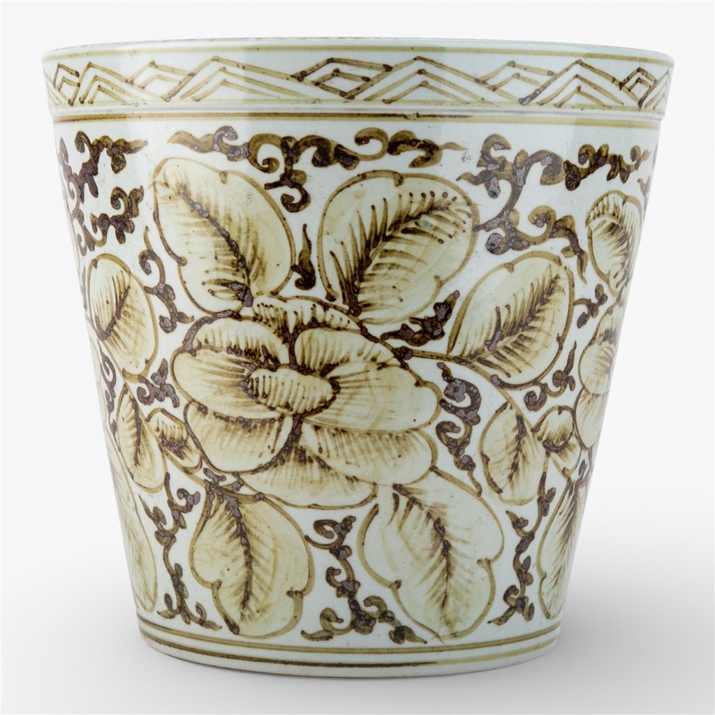 Danny's Fine Porcelain Home Decor Danny's Fine Porcelain Antique Finish Pot-Brown Rust Flower