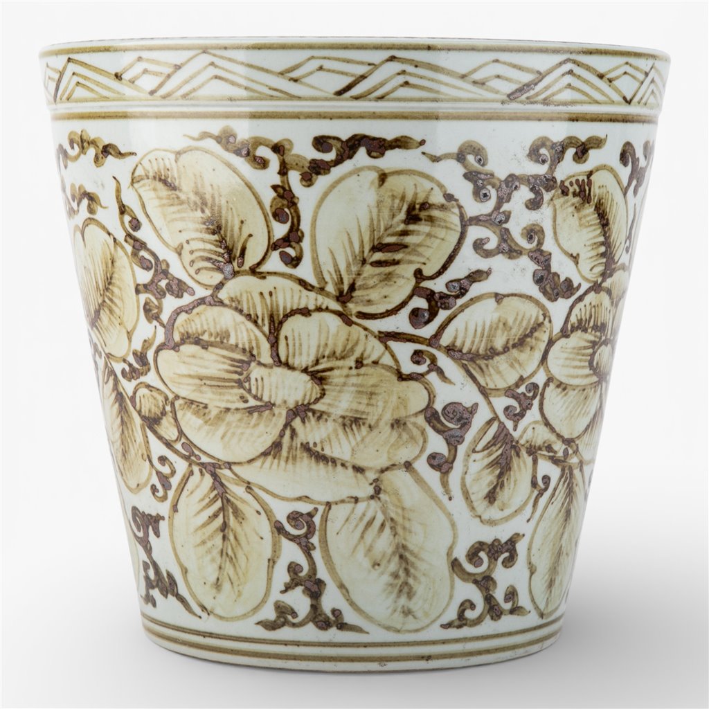 Danny's Fine Porcelain Home Decor Danny's Fine Porcelain Antique Finish Pot-Brown Rust Flower