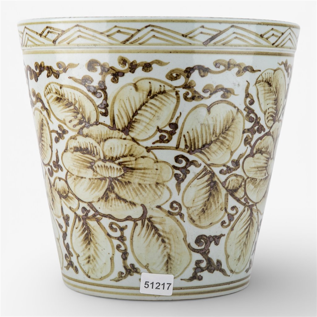 Danny's Fine Porcelain Home Decor Danny's Fine Porcelain Antique Finish Pot-Brown Rust Flower