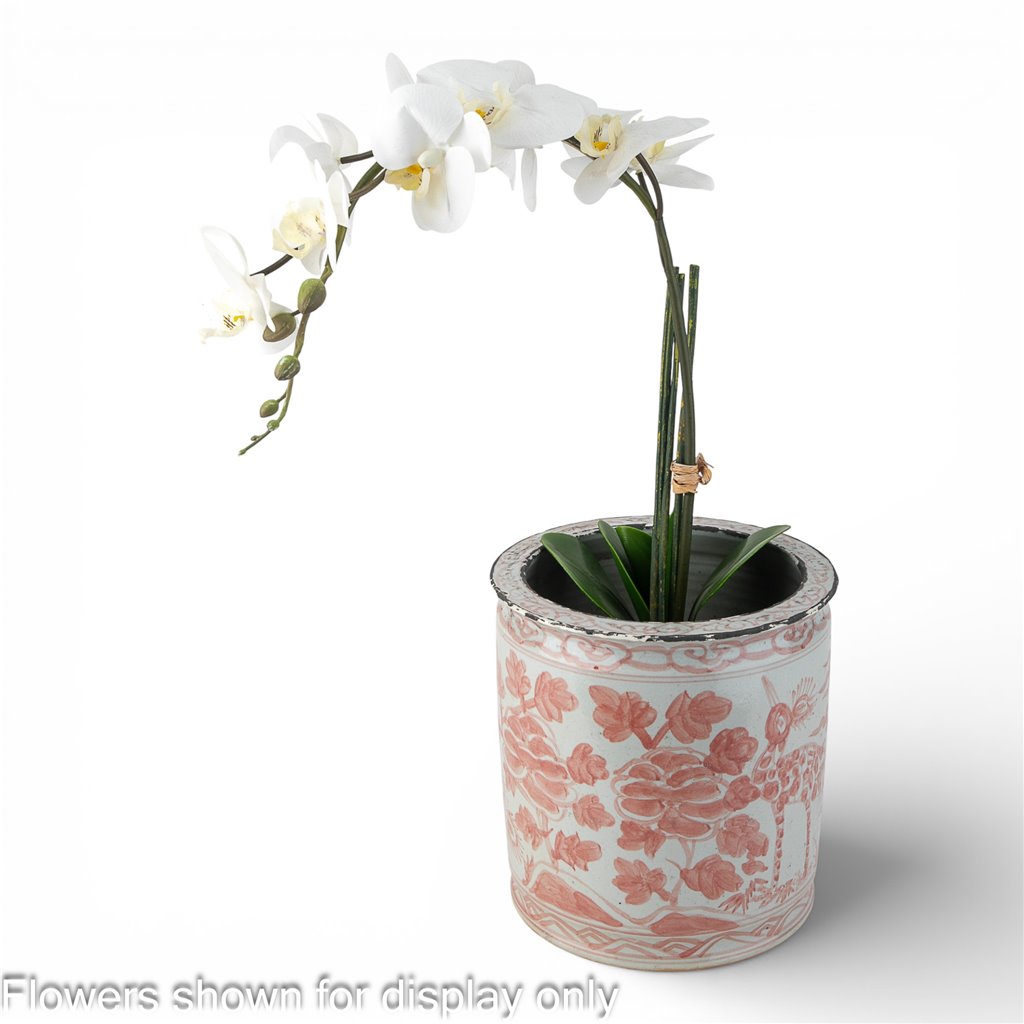 Danny's Fine Porcelain Home Decor Danny's Fine Porcelain Antique Finish Pot-Red Bird