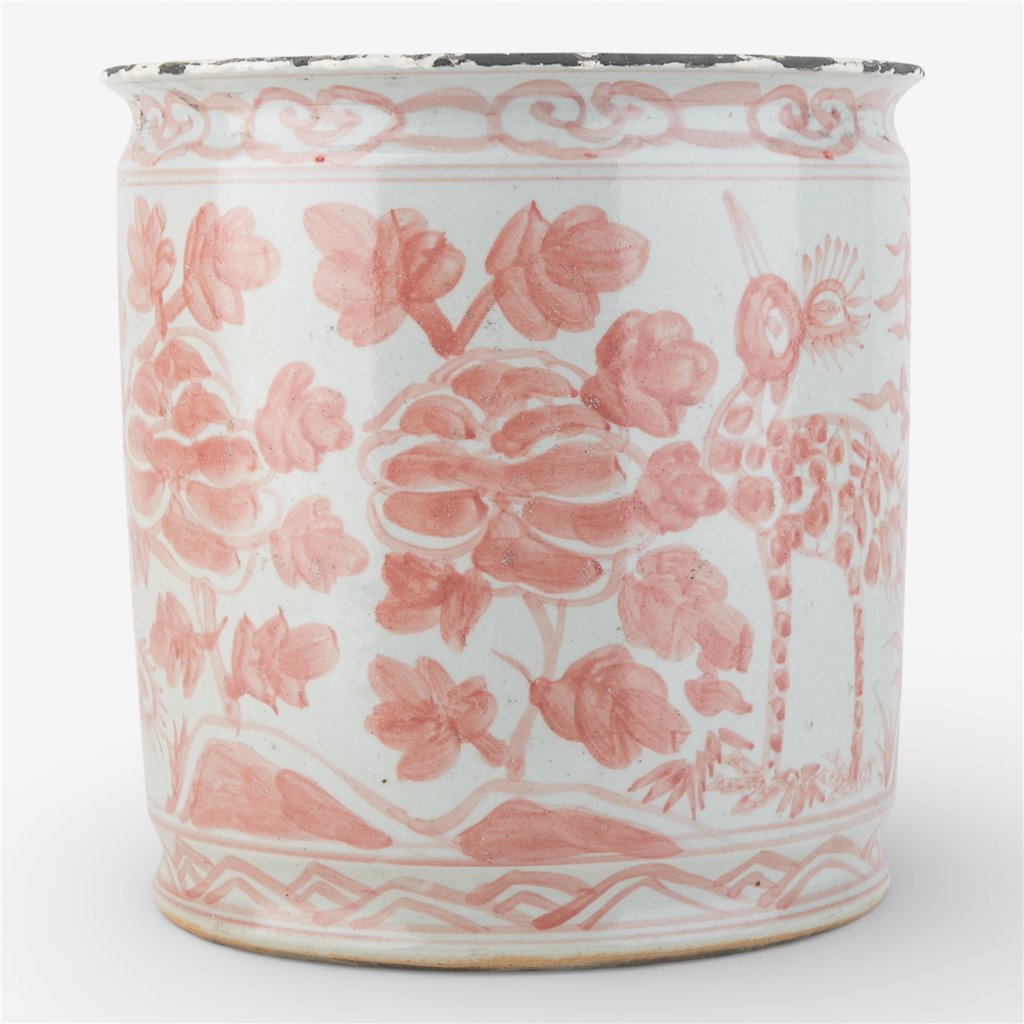 Danny's Fine Porcelain Home Decor Danny's Fine Porcelain Antique Finish Pot-Red Bird