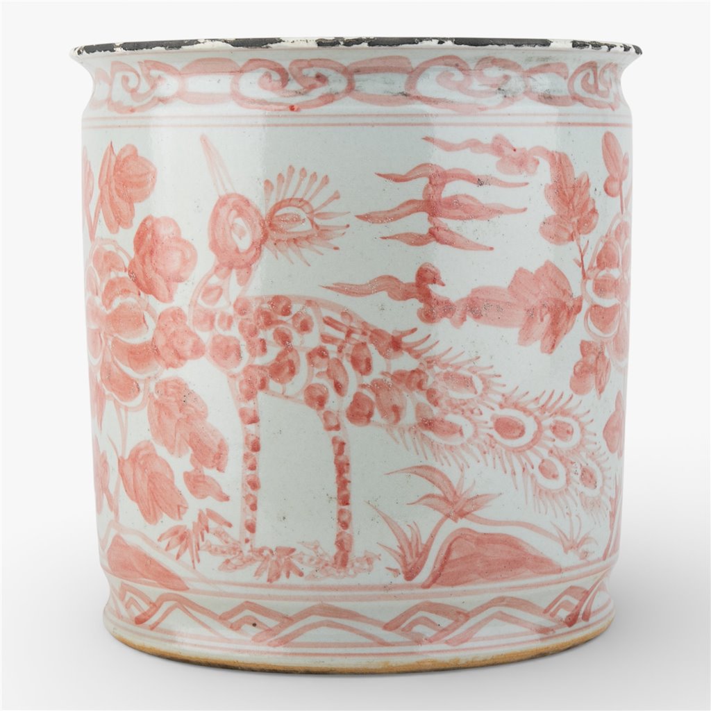 Danny's Fine Porcelain Home Decor Danny's Fine Porcelain Antique Finish Pot-Red Bird