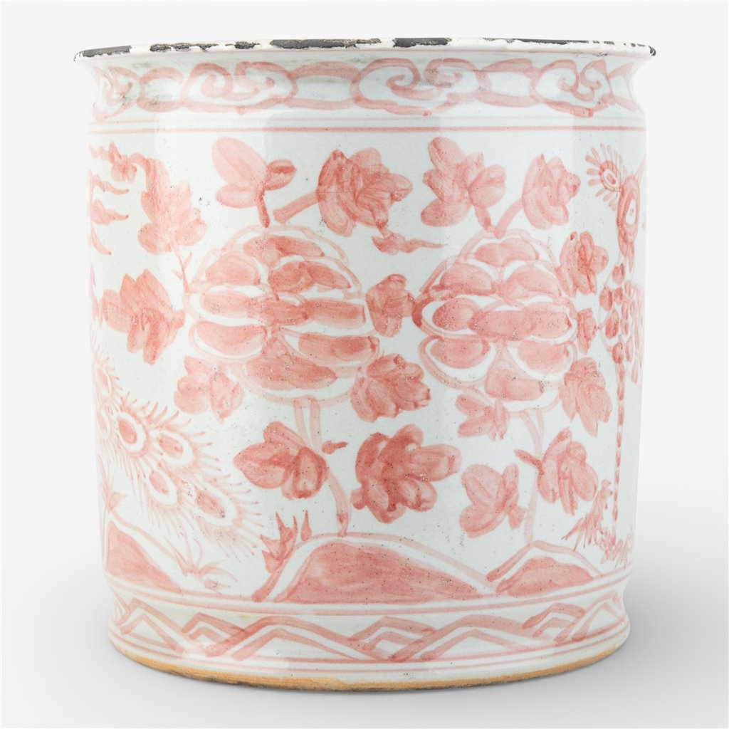 Danny's Fine Porcelain Home Decor Danny's Fine Porcelain Antique Finish Pot-Red Bird
