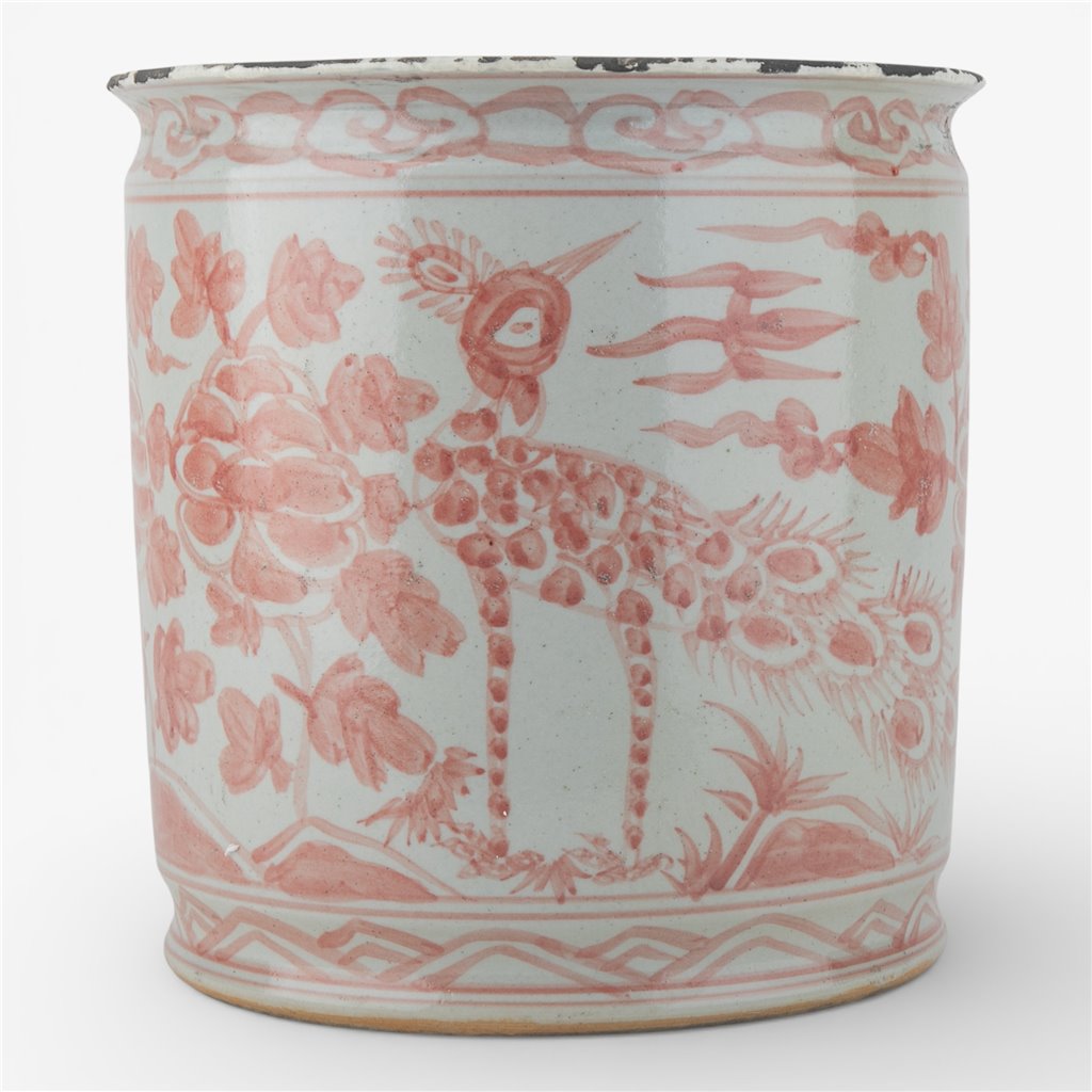 Danny's Fine Porcelain Home Decor Danny's Fine Porcelain Antique Finish Pot-Red Bird