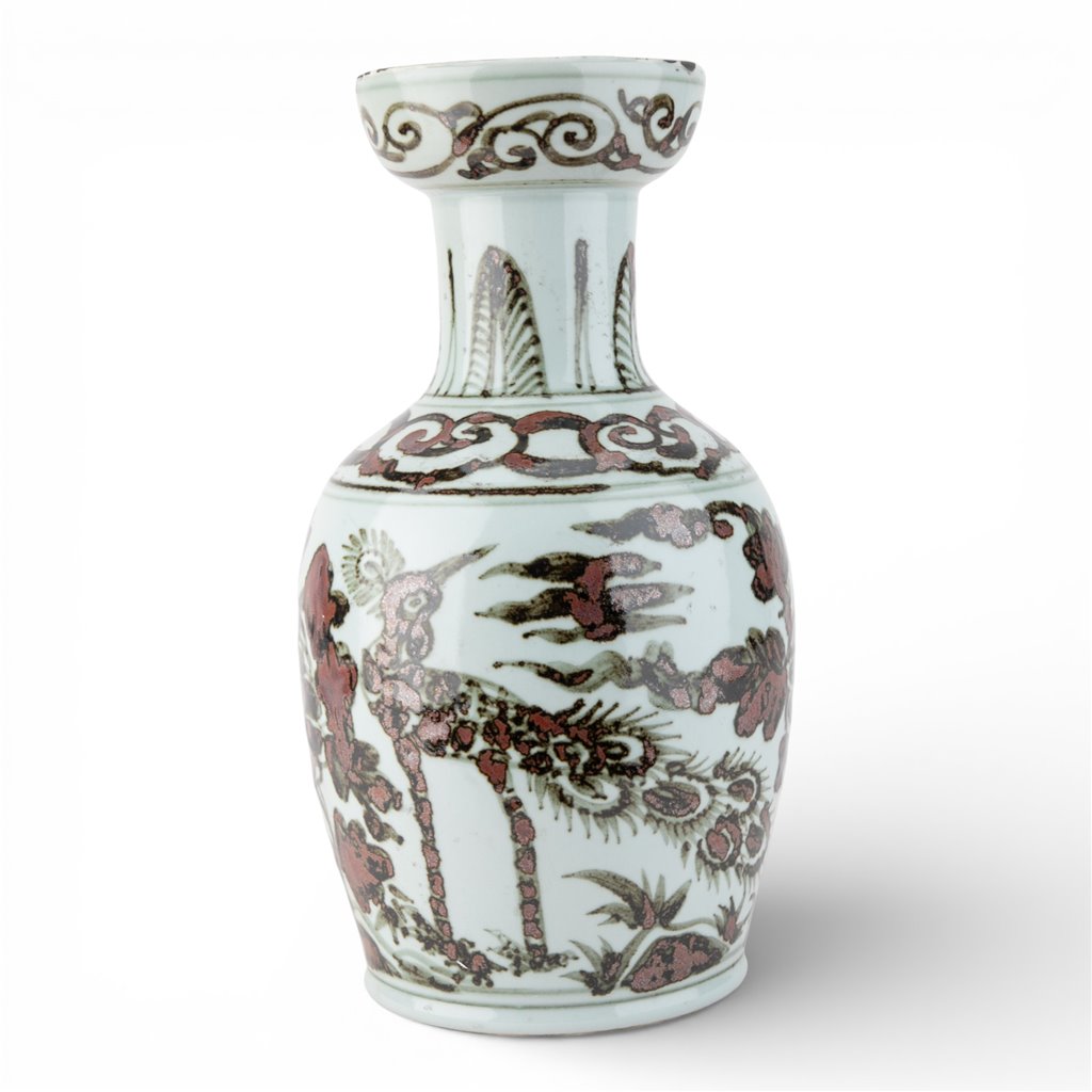 Danny's Fine Porcelain Home Decor Danny's Fine Porcelain Antique Finish Vase-Brown Rust Bird. Display It Alone Or with Flowers For