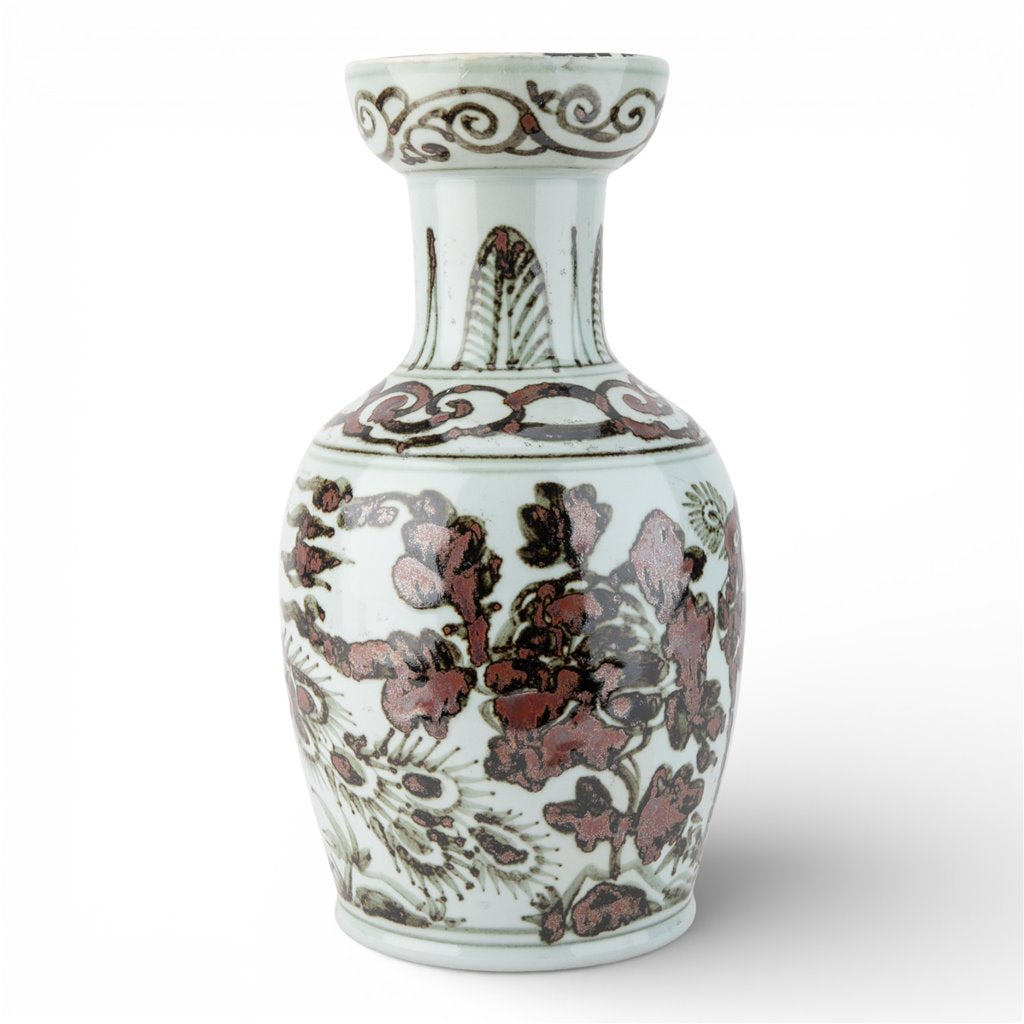 Danny's Fine Porcelain Home Decor Danny's Fine Porcelain Antique Finish Vase-Brown Rust Bird. Display It Alone Or with Flowers For