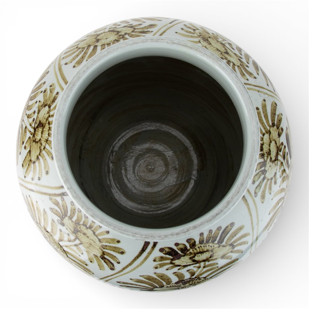 Danny's Fine Porcelain Home Decor Danny's Fine Porcelain Antique Finish Vase-Brown Rust Flower. Display It Alone Or with Flowers For
