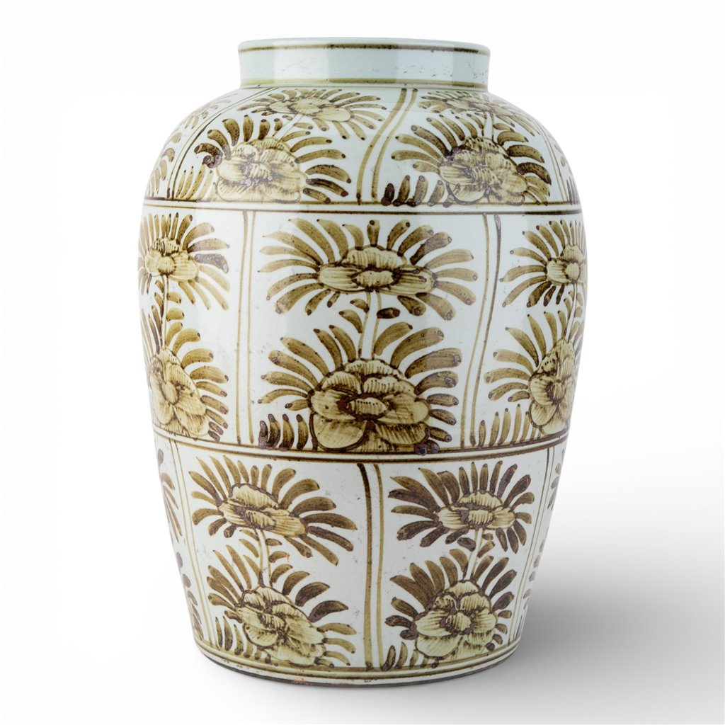 Danny's Fine Porcelain Home Decor Danny's Fine Porcelain Antique Finish Vase-Brown Rust Flower. Display It Alone Or with Flowers For