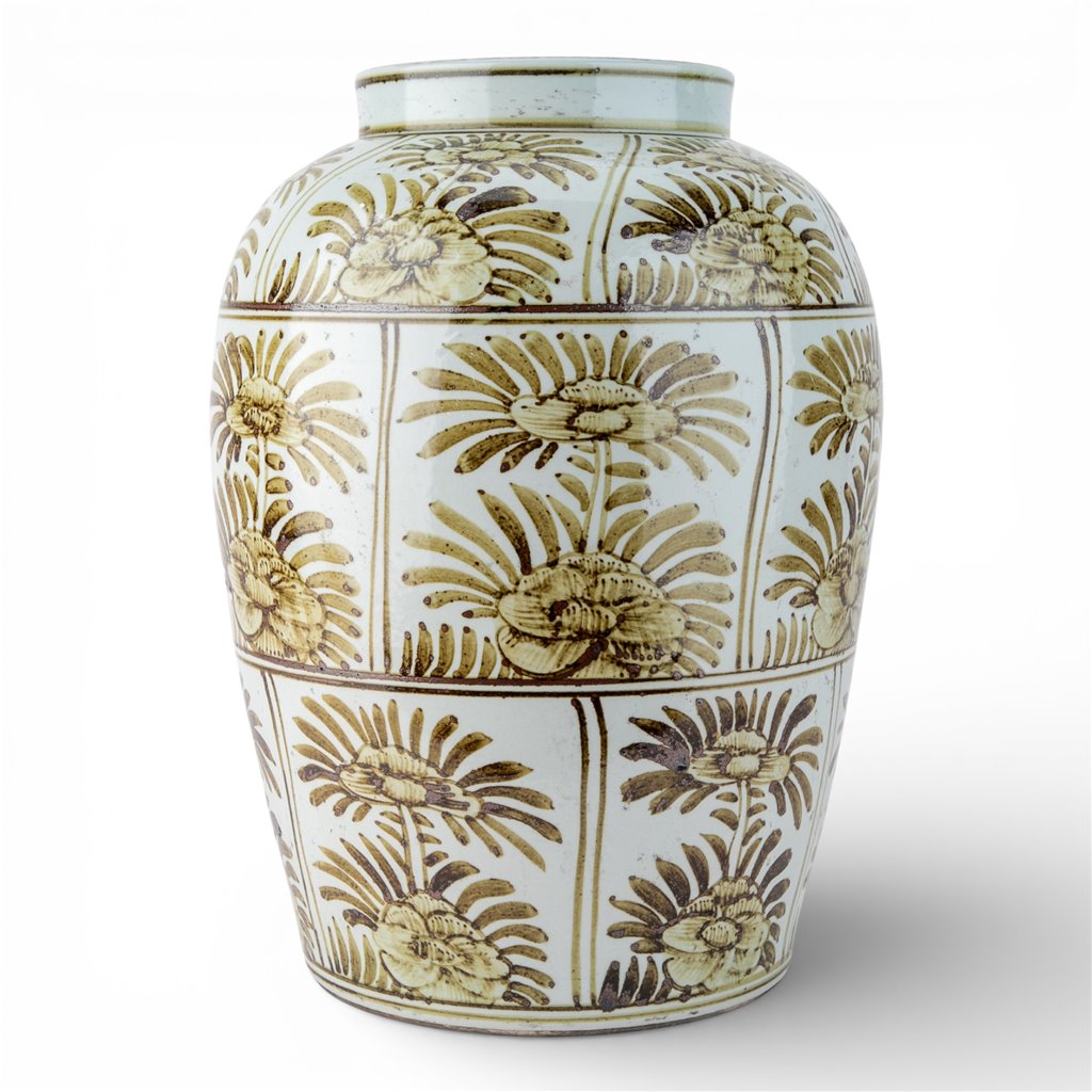 Danny's Fine Porcelain Home Decor Danny's Fine Porcelain Antique Finish Vase-Brown Rust Flower. Display It Alone Or with Flowers For