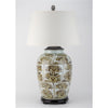 Danny's Fine Porcelain Home Decor Danny's Fine Porcelain Antique Finish Vase Lamp-Brown Rust Flower[2-830-19]