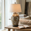 Danny's Fine Porcelain Home Decor Danny's Fine Porcelain Antique Finish Vase Lamp-Brown Rust Flower[2-830-19]