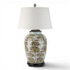 Danny's Fine Porcelain Home Decor Danny's Fine Porcelain Antique Finish Vase Lamp-Brown Rust Flower[2-830-19]