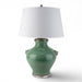 Danny's Fine Porcelain Home Decor Danny's Fine Porcelain Antique Finish Vase Lamp- Green[2-847-19) Antique Green Ceramic Vase Lamp