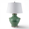Danny's Fine Porcelain Home Decor Danny's Fine Porcelain Antique Finish Vase Lamp- Green[2-847-19) Antique Green Ceramic Vase Lamp