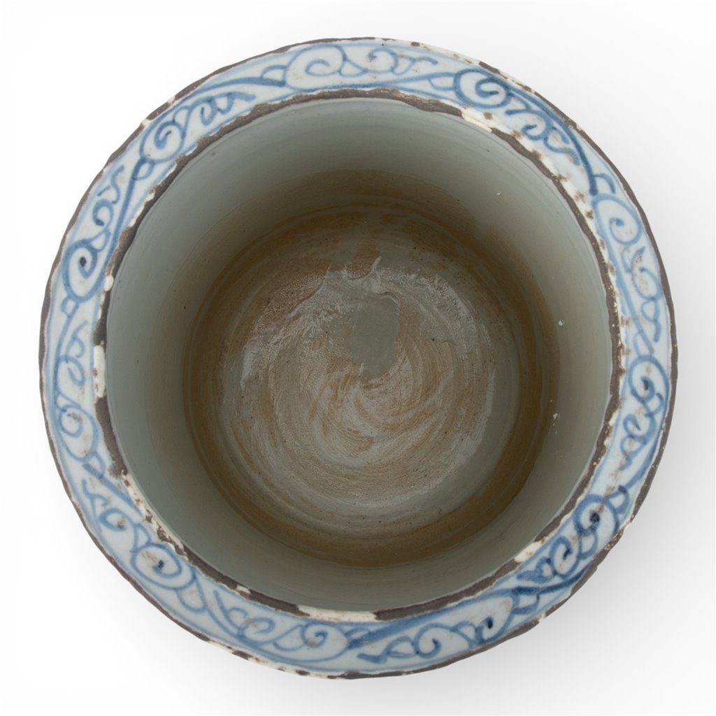 Danny's Fine Porcelain Home Decor Danny's Fine Porcelain Antiqued Finish Pot-Blue Peony