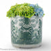 Danny's Fine Porcelain Home Decor Danny's Fine Porcelain Antiqued Finish Pot-Teal Green Flower