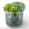 Danny's Fine Porcelain Home Decor Danny's Fine Porcelain Antiqued Finish Pot-Teal Green Flower
