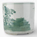 Danny's Fine Porcelain Home Decor Danny's Fine Porcelain Antiqued Finish Pot-Teal Green Flower