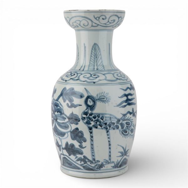 Danny's Fine Porcelain Home Decor Danny's Fine Porcelain Antiqued Finish Vase-Blue Bird. Display It Alone Or with Flowers For