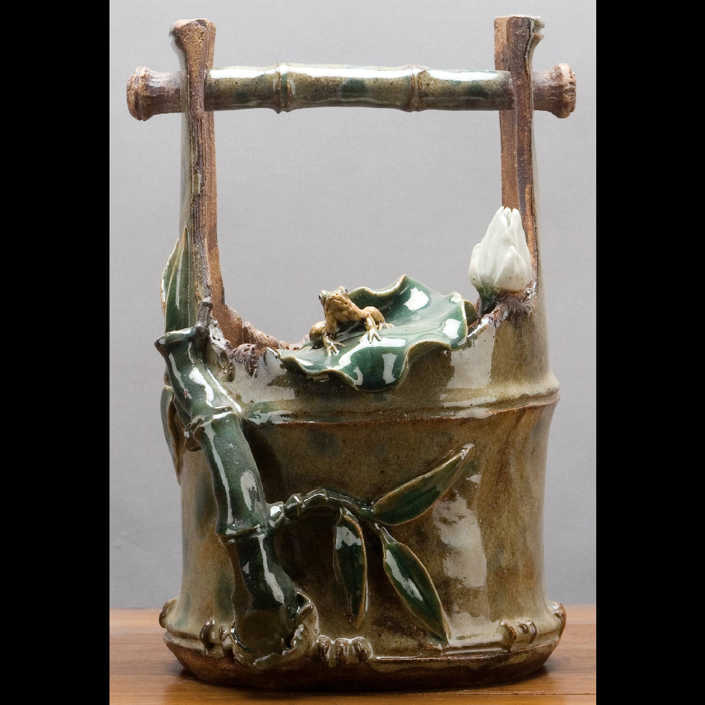 Danny's Fine Porcelain Home Decor Danny's Fine Porcelain Bamboo Bucket With Frogs (Artisan Crafted) KW300-07