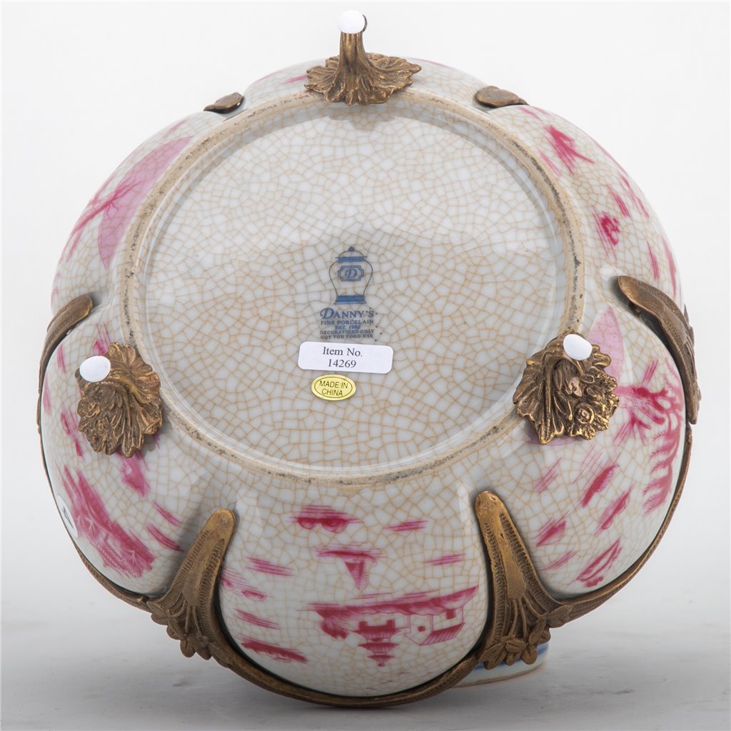 Danny's Fine Porcelain Home Decor Danny's Fine Porcelain Basin With Bronze-Pink Willow 14269