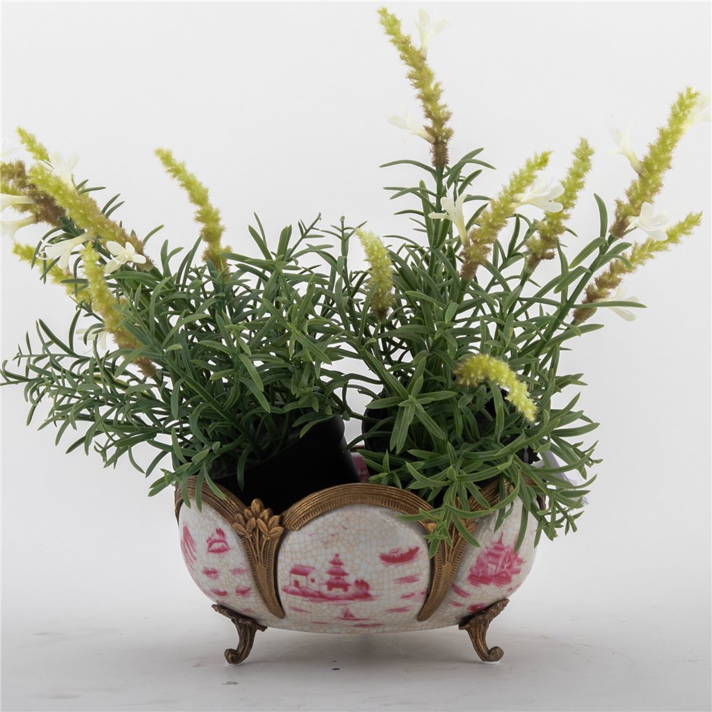 Danny's Fine Porcelain Home Decor Danny's Fine Porcelain Basin With Bronze-Pink Willow 14269