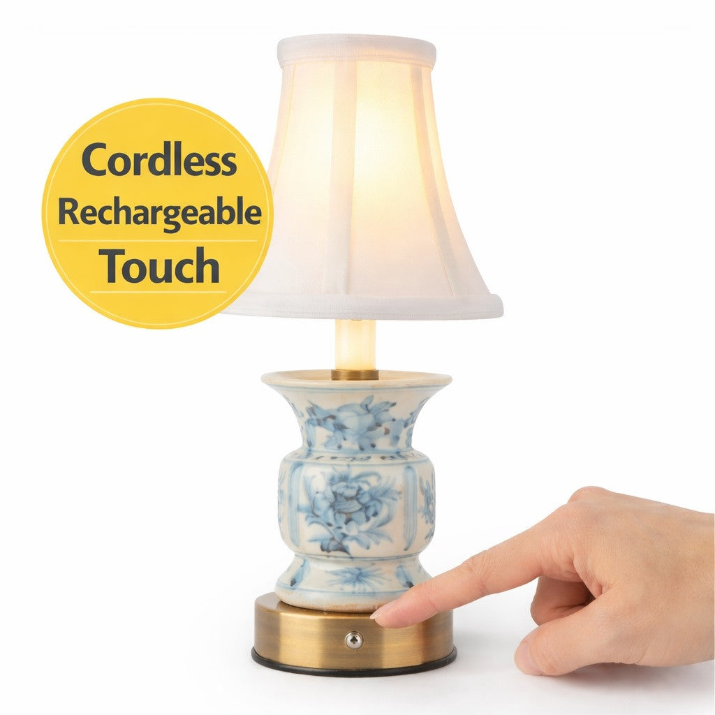 Danny's Fine Porcelain Home Decor Danny's Fine Porcelain Battery Rechargeable Touch Lamp – Blue & White Floral (Min 2)